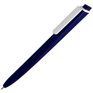 фото Ручка шариковая Pigra P02 Mat, темно-синяя с белым