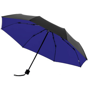 фото Зонт складной с защитой от УФ-лучей Sunbrella, ярко-синий с черным