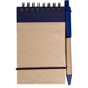 фото Блокнот на кольцах Eco Note с ручкой, синий