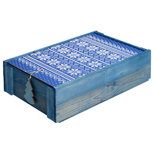 фото Коробка деревянная «Скандик», большая, синяя