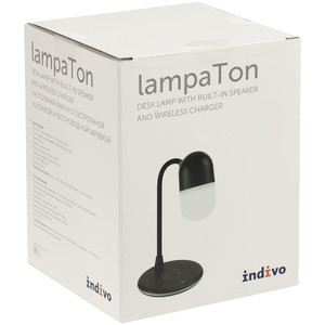 фото Лампа с колонкой и беспроводной зарядкой lampaTon, белая