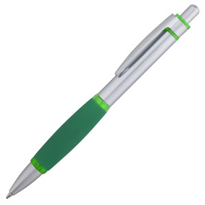 фото Ручка шариковая Boomer, с зелеными элементами
