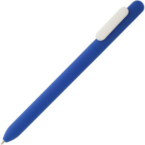 фото Ручка шариковая Slider Soft Touch, синяя с белым