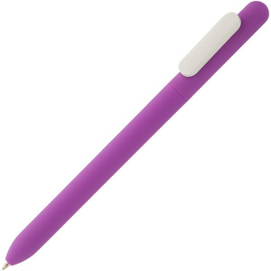 фото Ручка шариковая Slider Soft Touch, фиолетовая с белым