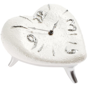 фото Часы «Сердце», бело-серебристые
